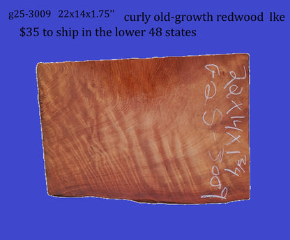 Curly | Redwood | Old Growth | DIY | Crafts | G25-3009