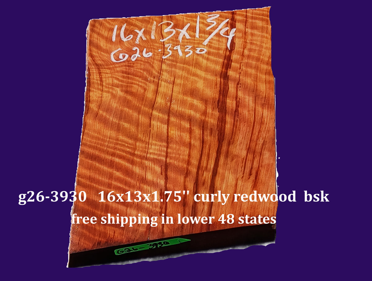 Curly Redwood | Old Growth | DIY | Crafts | guitar billet | G26-3930