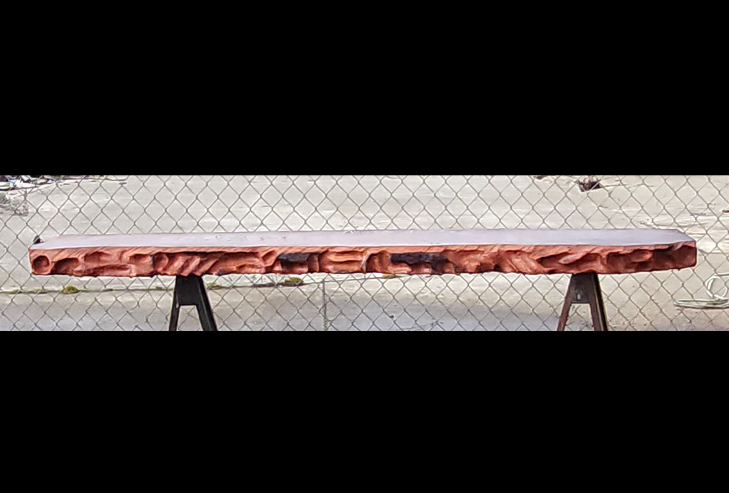 Redwood fireplace mantel | shelf | Live edge | curly redwood | m23-1177