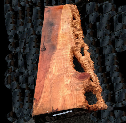 Curly Redwood Mantel | Fireplace Shelf | Hand Carved | M24-0771