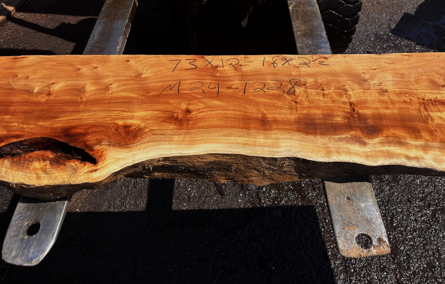 poplar Mantel | Fireplace Shelf | Live Edge Mantel | M24-1228