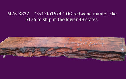 Redwood Mantel | Shelf | Burl | m26-3822