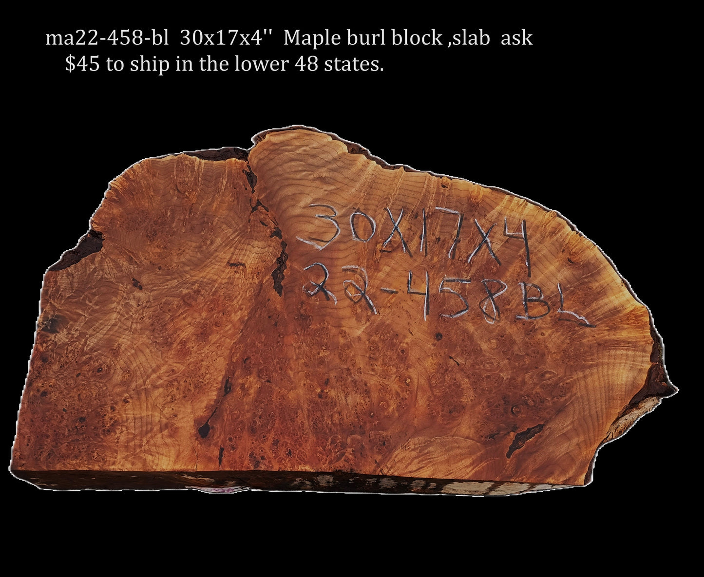 Maple Burl Block | Craft wood | DIY | Live Edge | 22-458BL