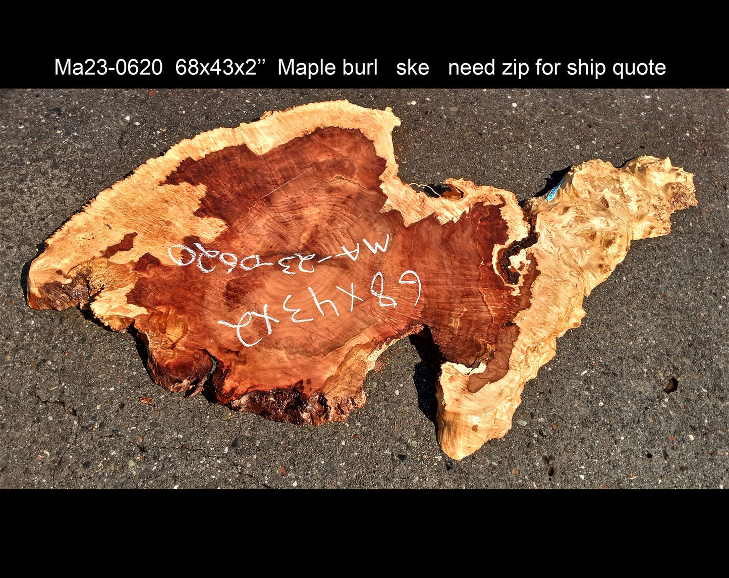 Maple burl slab | live edge | river table | burl table | DIY | ma23-0620