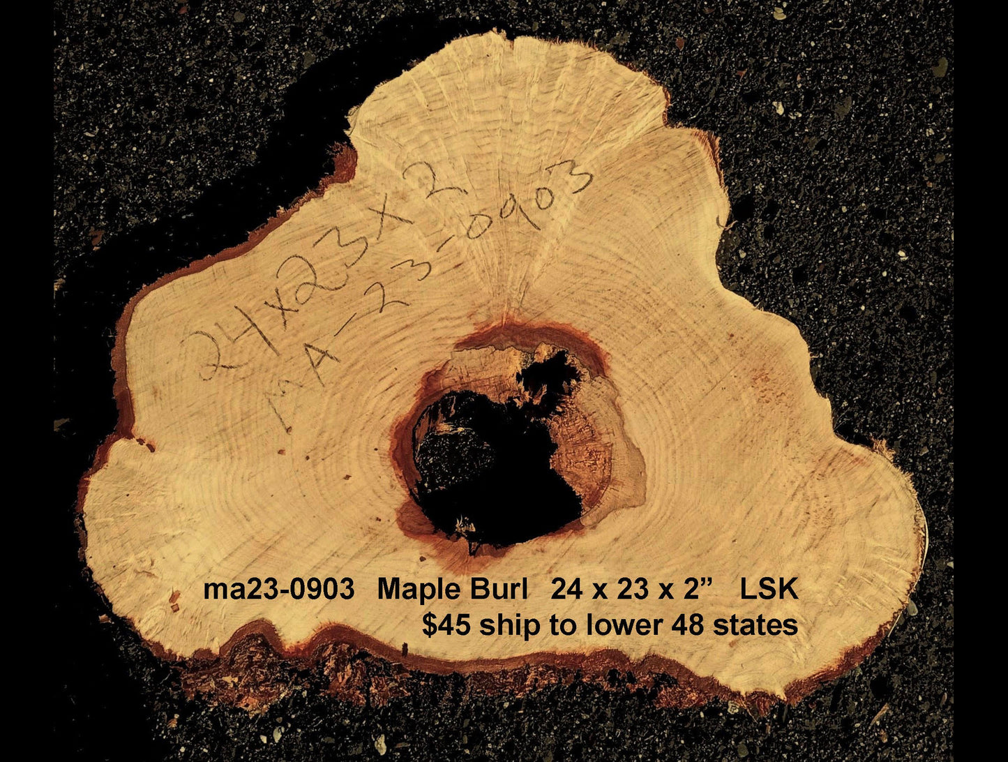 Maple burl slab | epoxy river table | DIY wood | craft woods | ma23-0903