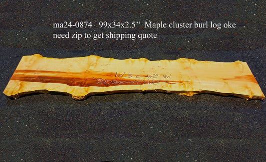 Maple Cluster Burl Log | Table Top | Counter Top | Epoxy Idea | Ma24-0874