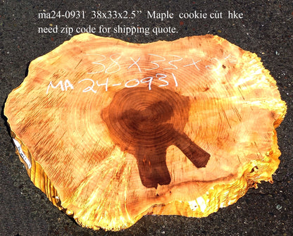 Maple Burl Slab | Cookie Cut | Craft Woods | DIY | River Table | MA24-0931