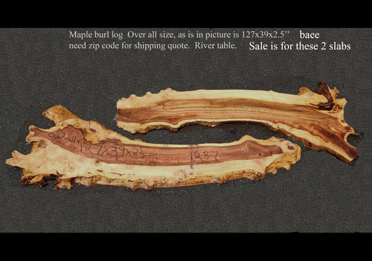 Maple burl slabs | Craft Wood | Epoxy River Idea | m24-1287 and 1278