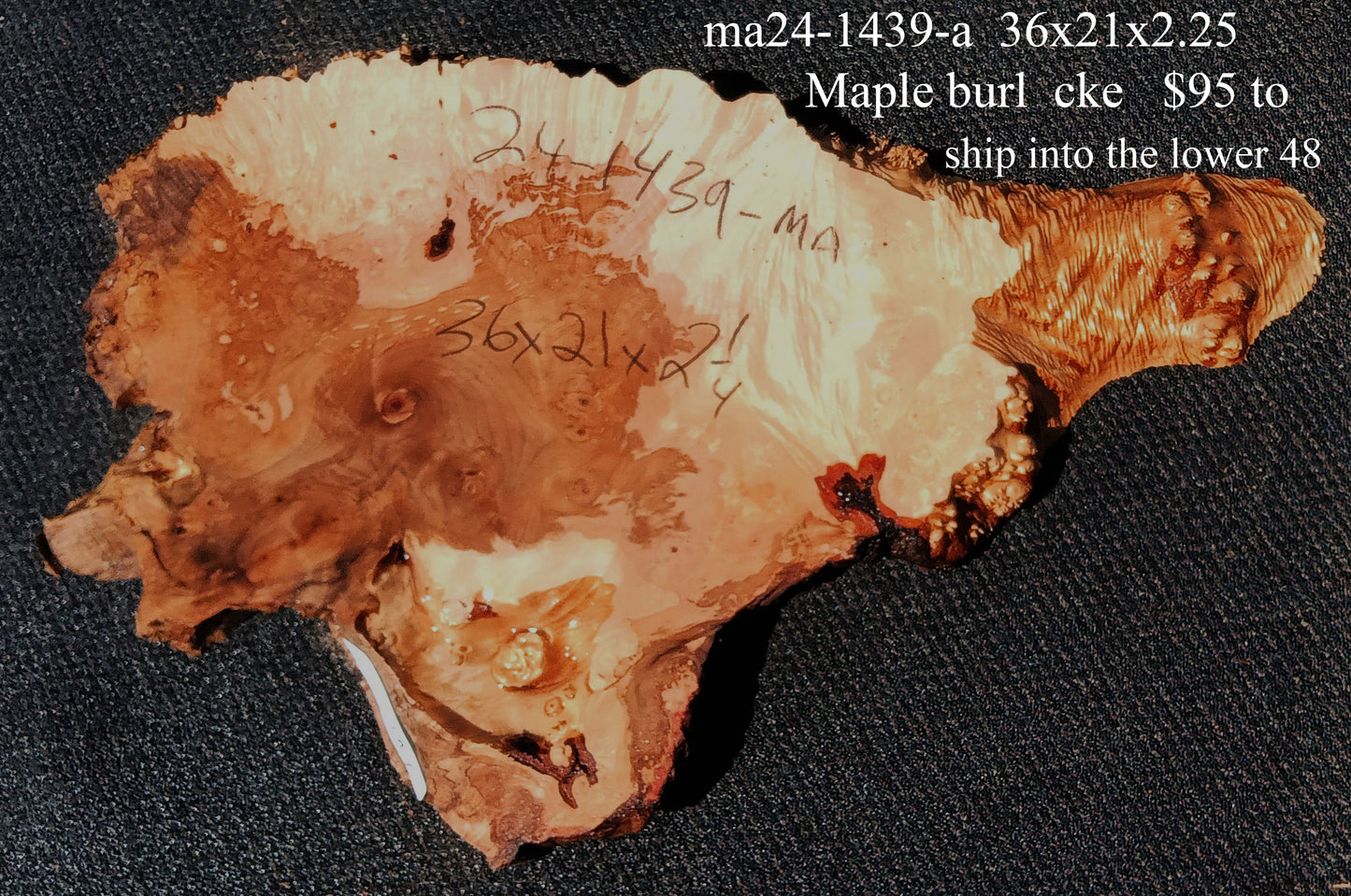 Maple Burl Slab | Craft Woods | DIY | River Table | MA24-1439