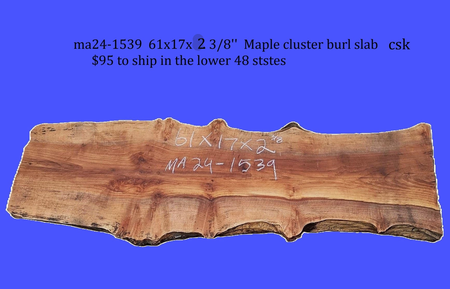 Maple Burl Slab | Maple | Table Slab | Epoxy Idea | ma24-1539