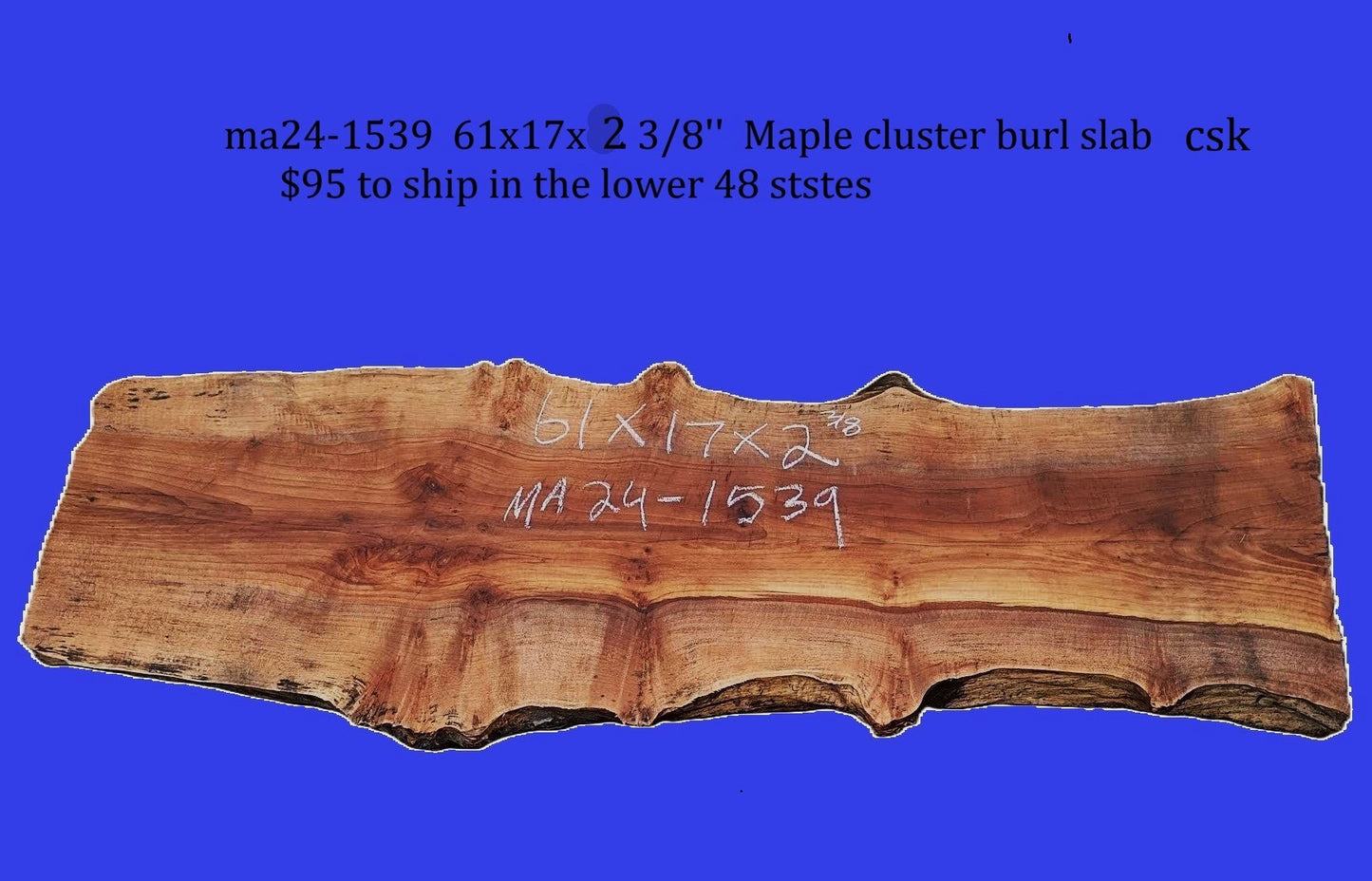 Maple Burl Slab | Maple | Table Slab | Epoxy Idea | ma24-1539