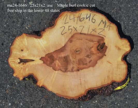 Maple slab | live edge | cookie cut | DIY | craft wood  | Ma24-1646
