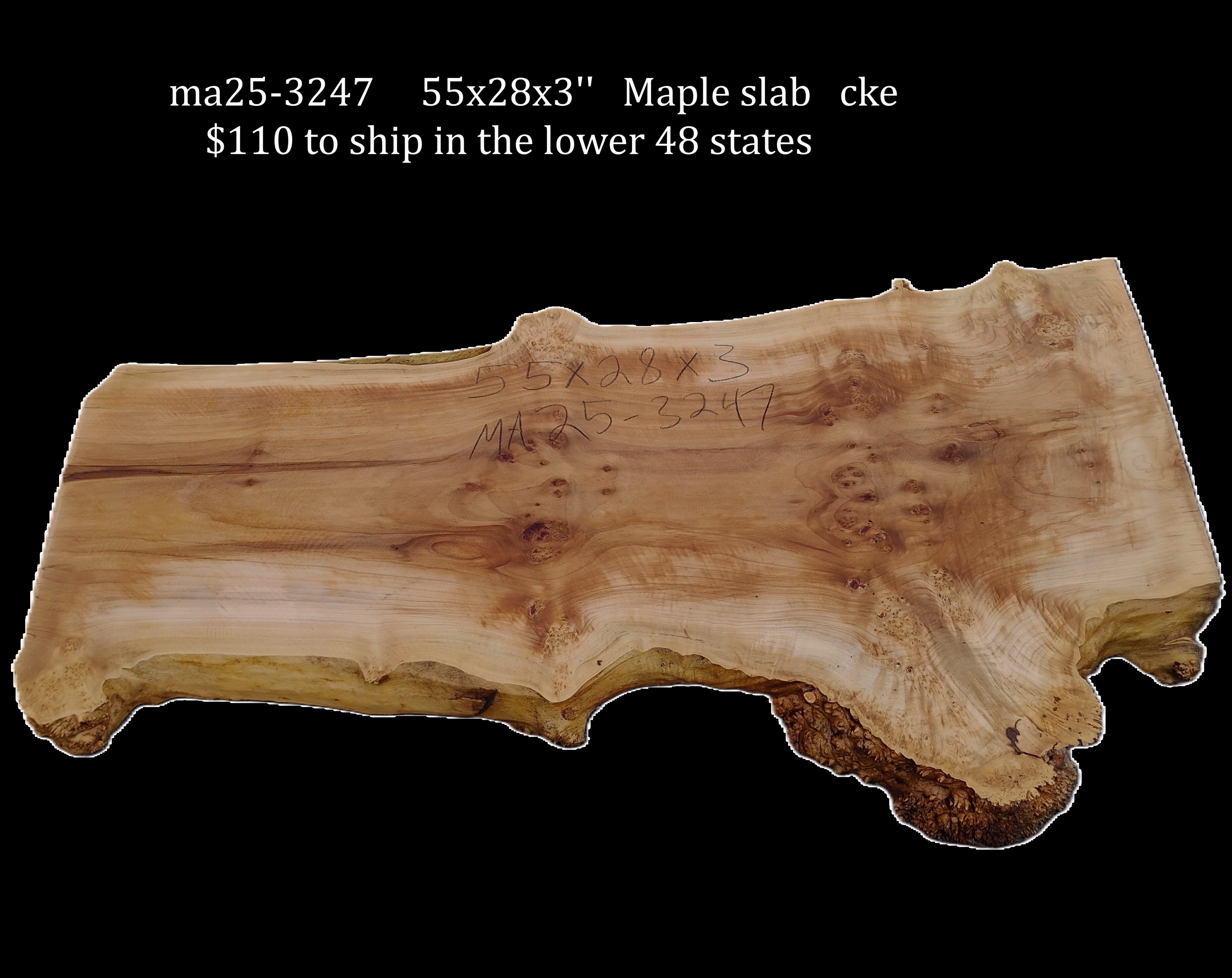 Maple Slab | Live Edge | River Table | DIY | MA25-2347 – Redwood Burl ...