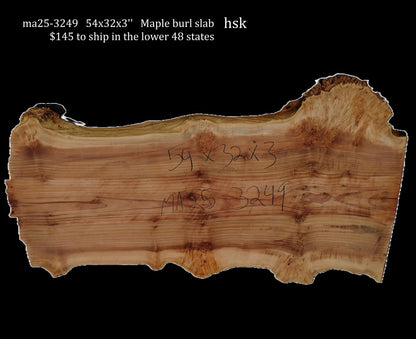 Maple Slab | Live Edge | River Table | DIY | MA25-2349