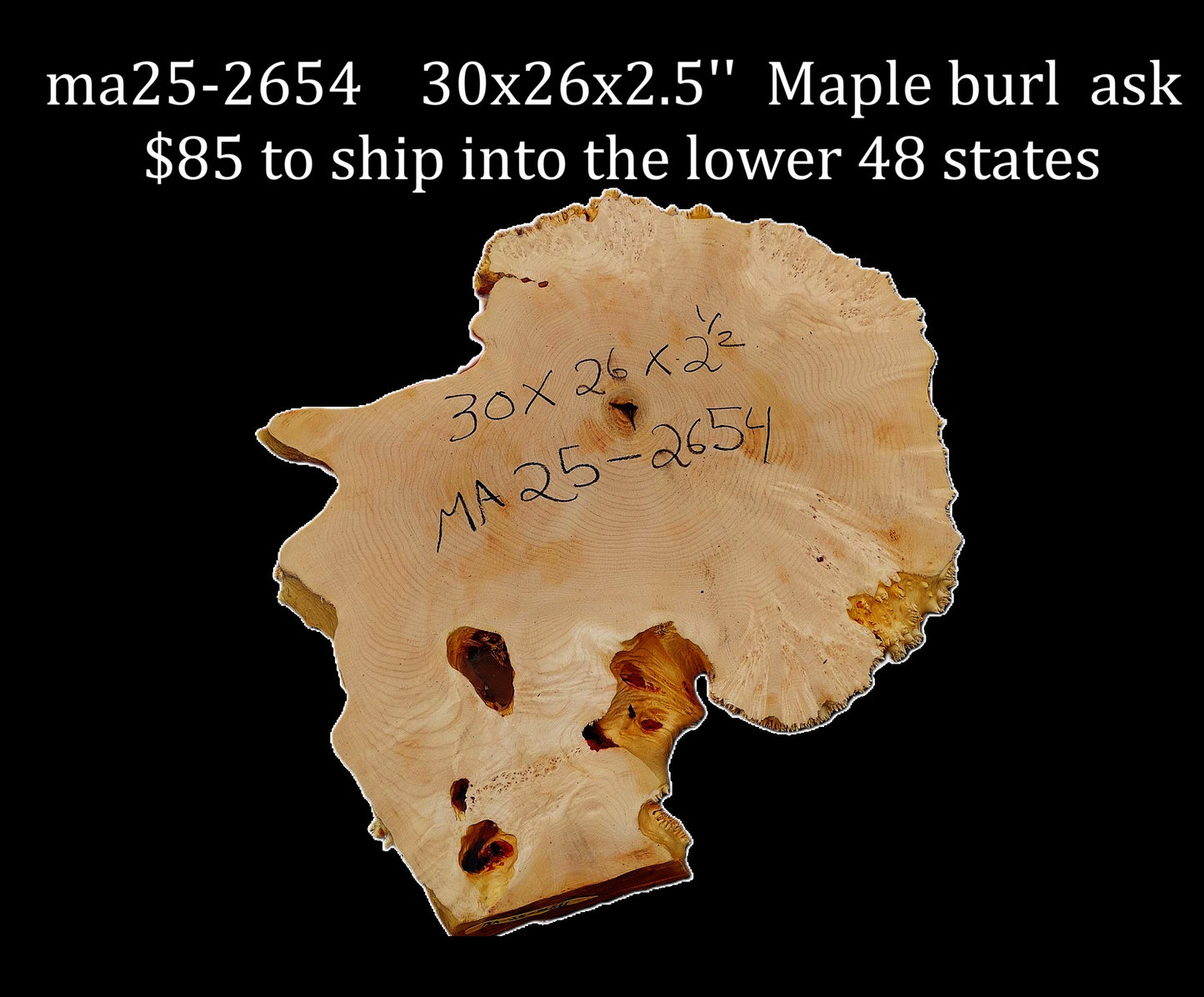 Maple Burl | Live Edge | River Table | DIY | MA25-2654