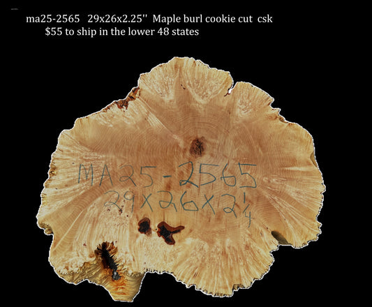 Maple Burl Cookie  | Live Edge | River Table | DIY | MA25-2565