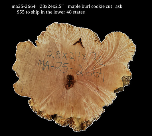 Maple Burl Cookie Cut  | Live Edge | River Table | DIY | MA25-2664