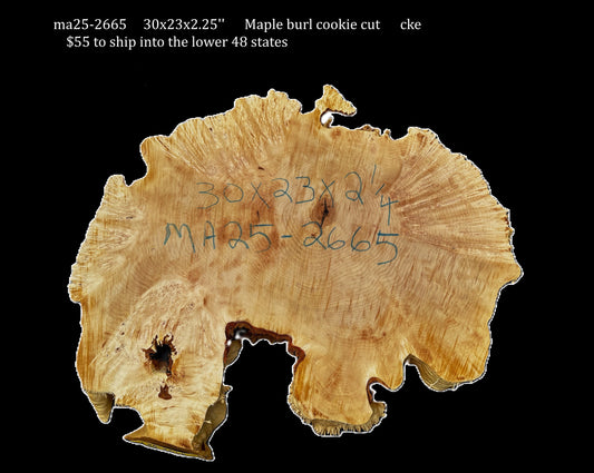 Maple Burl Cookie  | Live Edge | River Table | DIY | MA25-2665