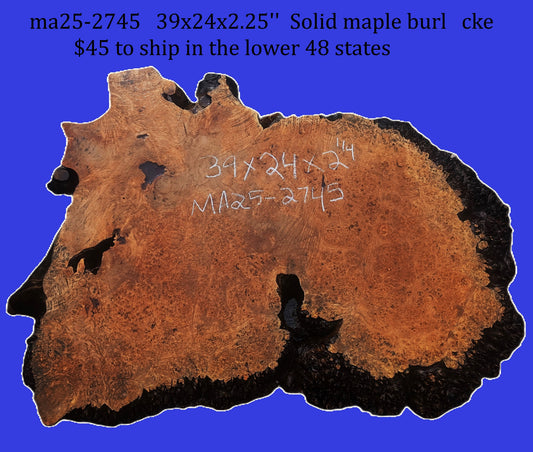 Maple Burl Slab | Cookie Cut | Solid Burl | DIY | Ma25-2745-a