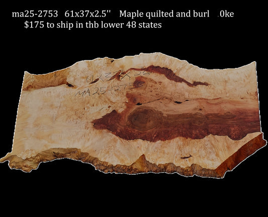 Maple Slab | live edge burl | river table | burl slab | DIY |  MA25-2753|