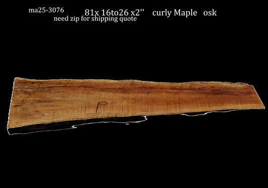 Curly Maple Burl Slab | DIY | River Table | ma25-3076
