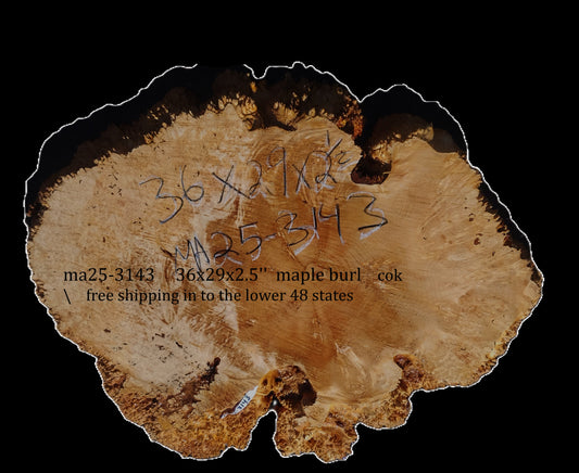 Maple Burl | Live Edge | River Table | DIY | Ma25-3143