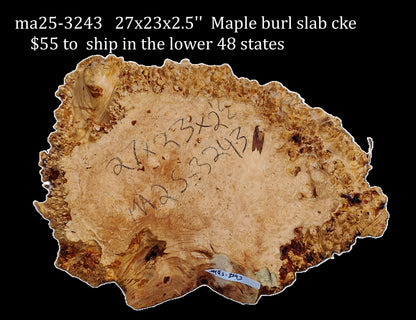 Maple Burl | Live Edge | River Table | DIY | Craft Wood | Ma25-3243