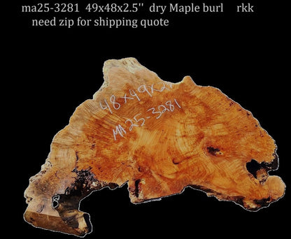 Maple Burl | Live Edge | River Table | DIY | Craft Wood | Ma25-3281