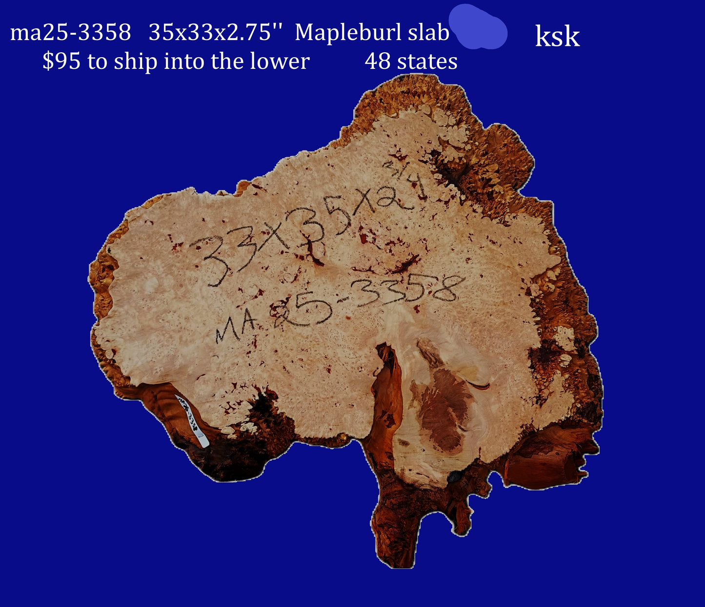 Maple Burl | Live Edge | River Table | DIY | Craft Wood | Ma25-3358