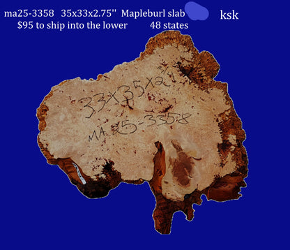 Maple Burl | Live Edge | River Table | DIY | Craft Wood | Ma25-3358