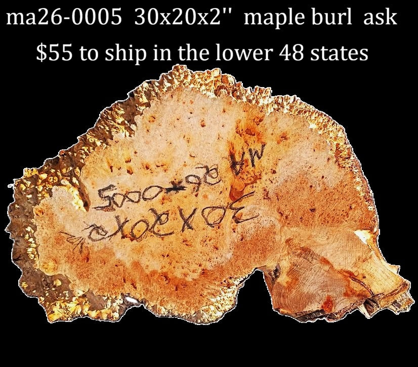 Maple Burl | Live Edge | River Table | DIY | Craft Wood | Ma26-0005