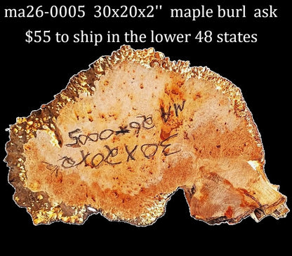 Maple Burl | Live Edge | River Table | DIY | Craft Wood | Ma26-0005
