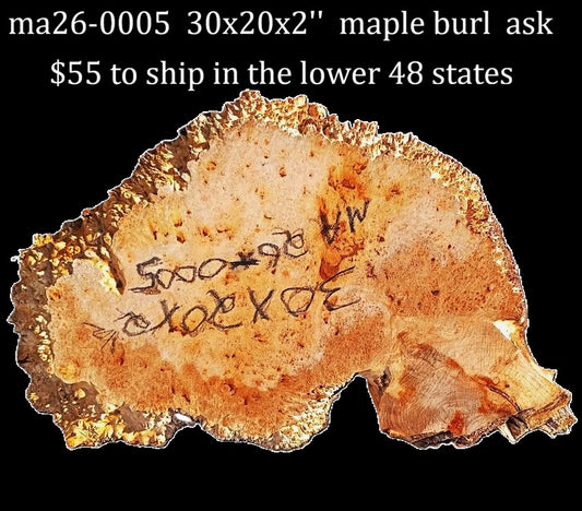 Maple Burl | Live Edge | River Table | DIY | Craft Wood | Ma26-0005