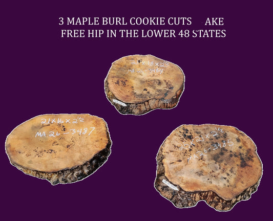 Maple Burl Cookie Cuts | Clock | DIY  | Craft-wood | MA 3487, 3485, 3484