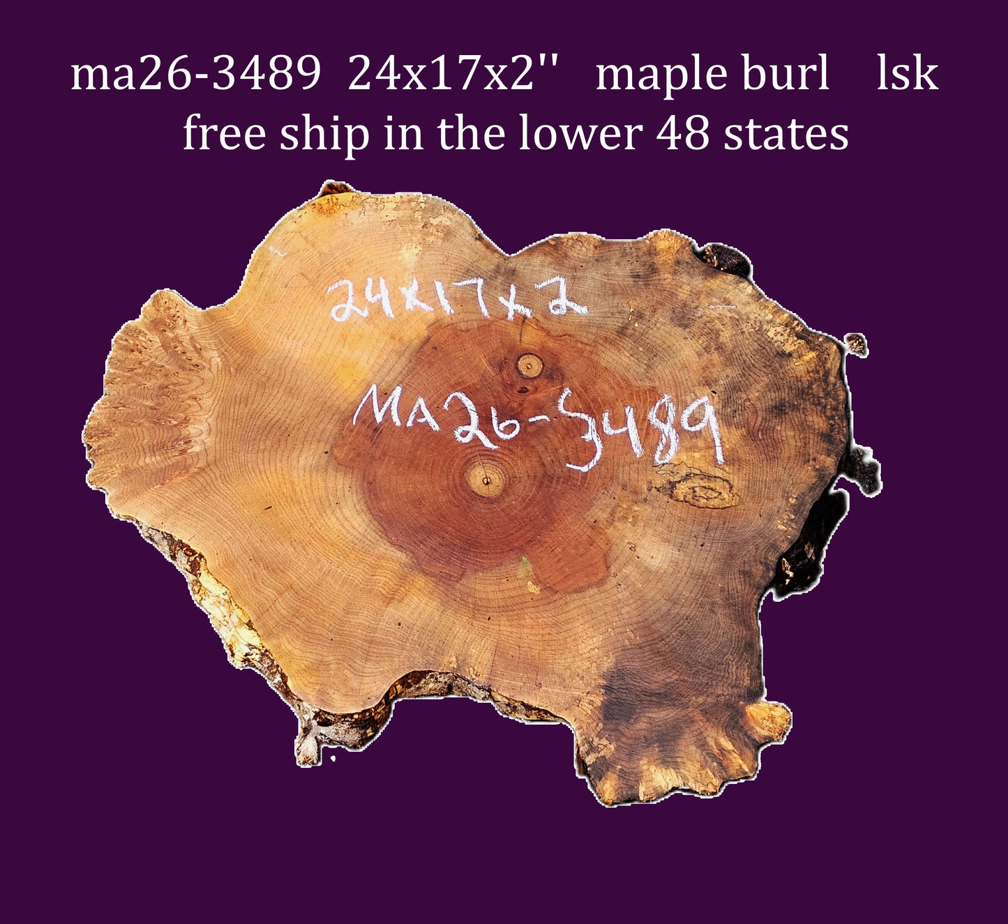 Maple Burl | Bowl Turning | DIY | Table | Craft-wood | MA26-3489