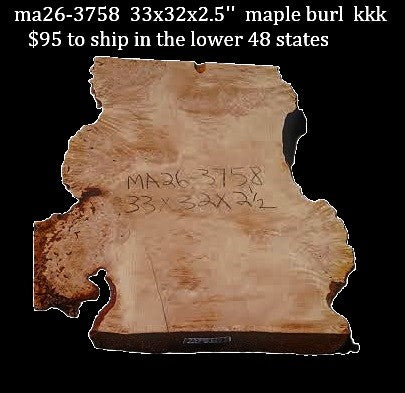 Maple Burl slab | DIY | River Table | Craft-wood | ma26-3758