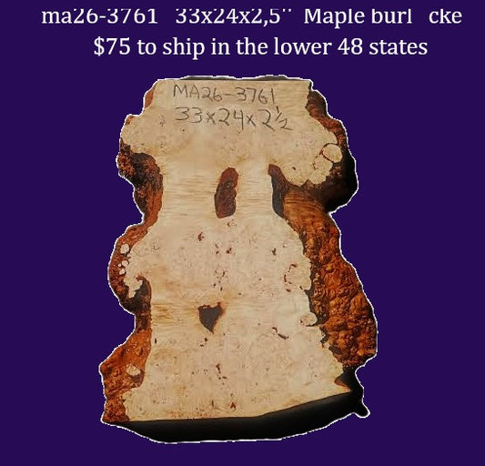 Maple Burl slab | DIY | River Table | Craft-wood | ma26-3761