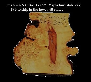 Maple Burl Slab | DIY | River Table | Craft-wood | ma26-3763