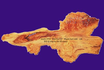 Maple Burl Slab | DIY | River Table | Craft-wood | ma26-3771
