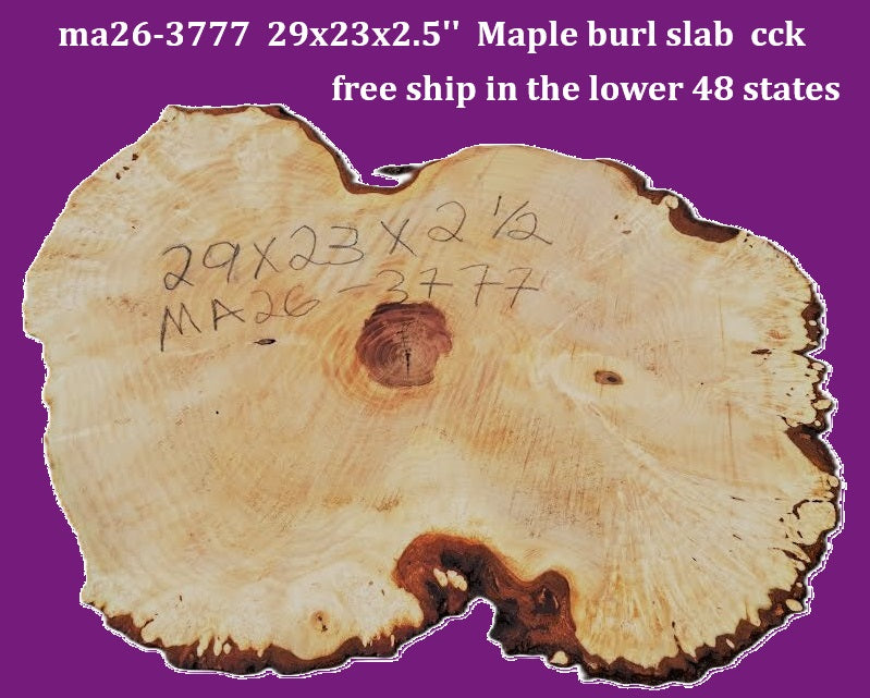 Maple Burl Slab | DIY | River Table | Craft-wood | ma26-3777