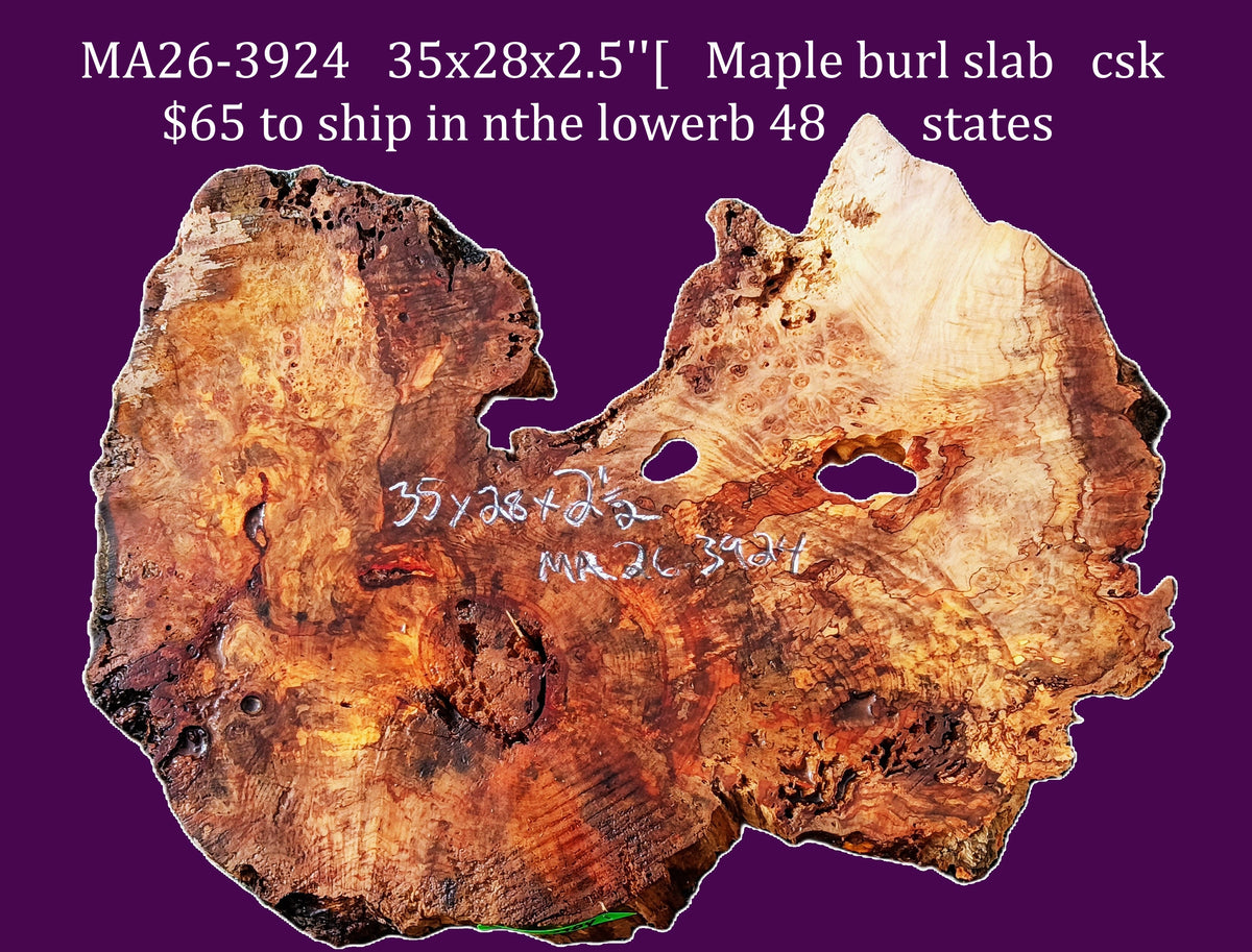 Maple Burl Slab | DIY | Table | Craft-wood | MA26-3924