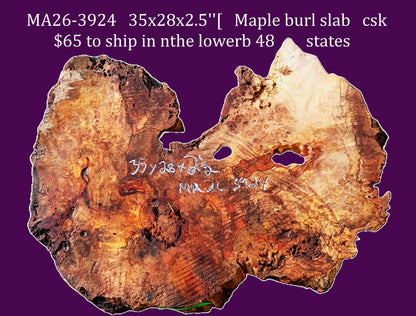 Maple Burl Slab | DIY | Table | Craft-wood | MA26-3924