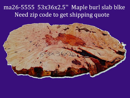 Maple Burl Slab | DIY | River Table | Craft-wood | ma26-5555