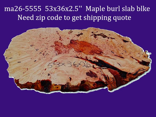 Maple Burl Slab | DIY | River Table | Craft-wood | ma26-5555