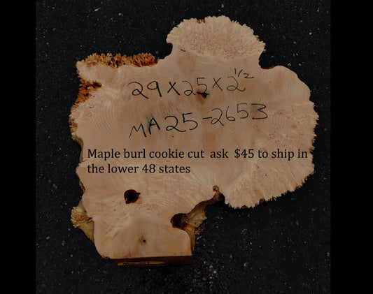 Maple Burl Cookie  | Live Edge | River Table | DIY | MA25-2653