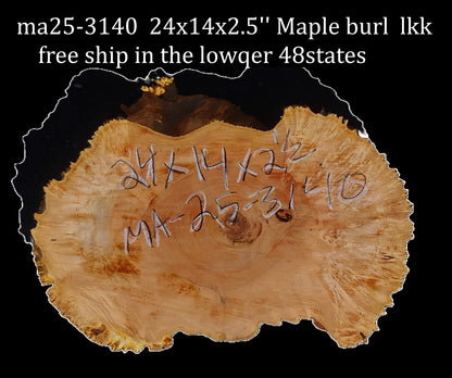 Maple Burl | Live Edge | River Table | DIY | Ma25-3140