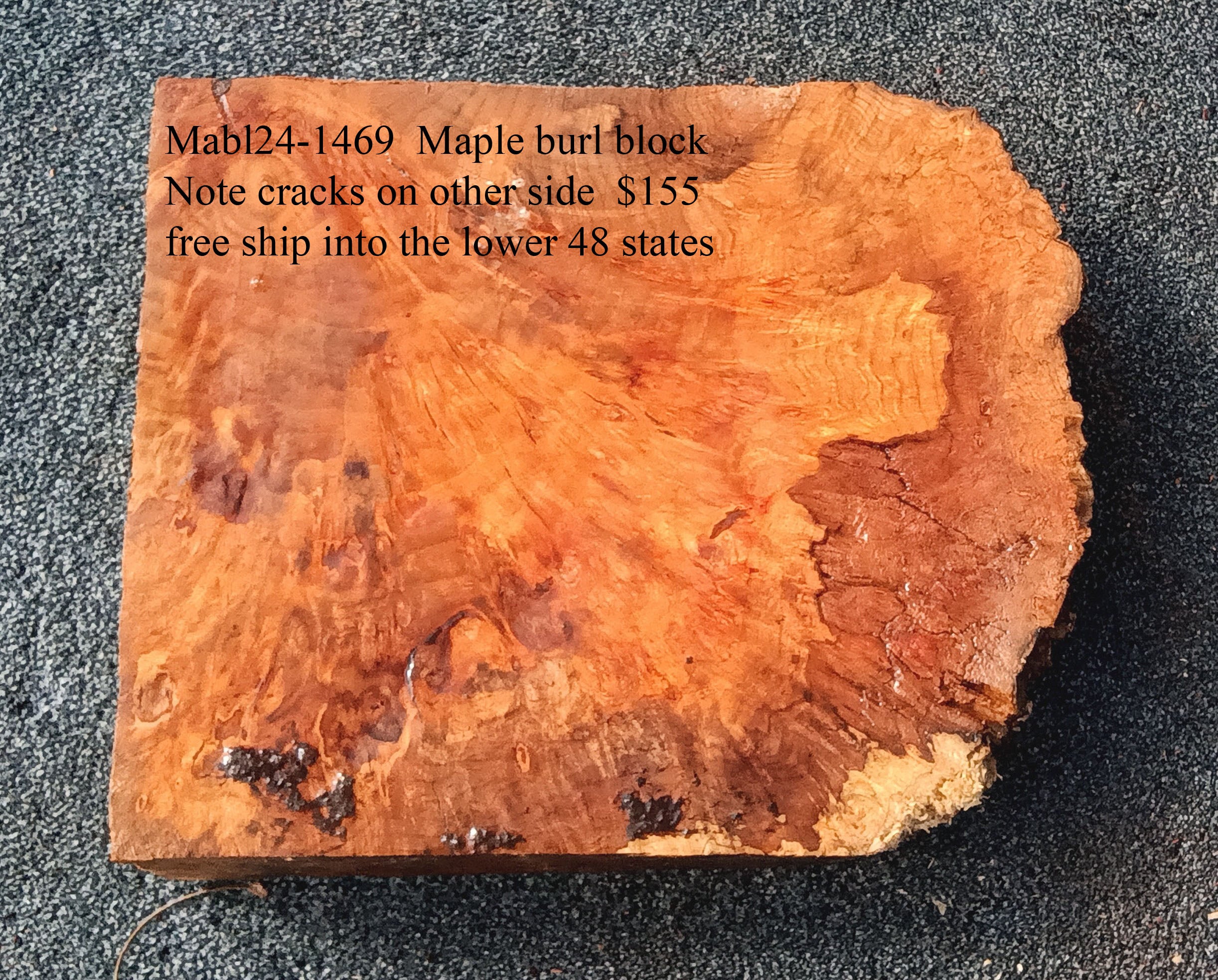 Maple Burl Block | Maple Burl | Maple Block | Burl Block | Mabl24-1469 ...