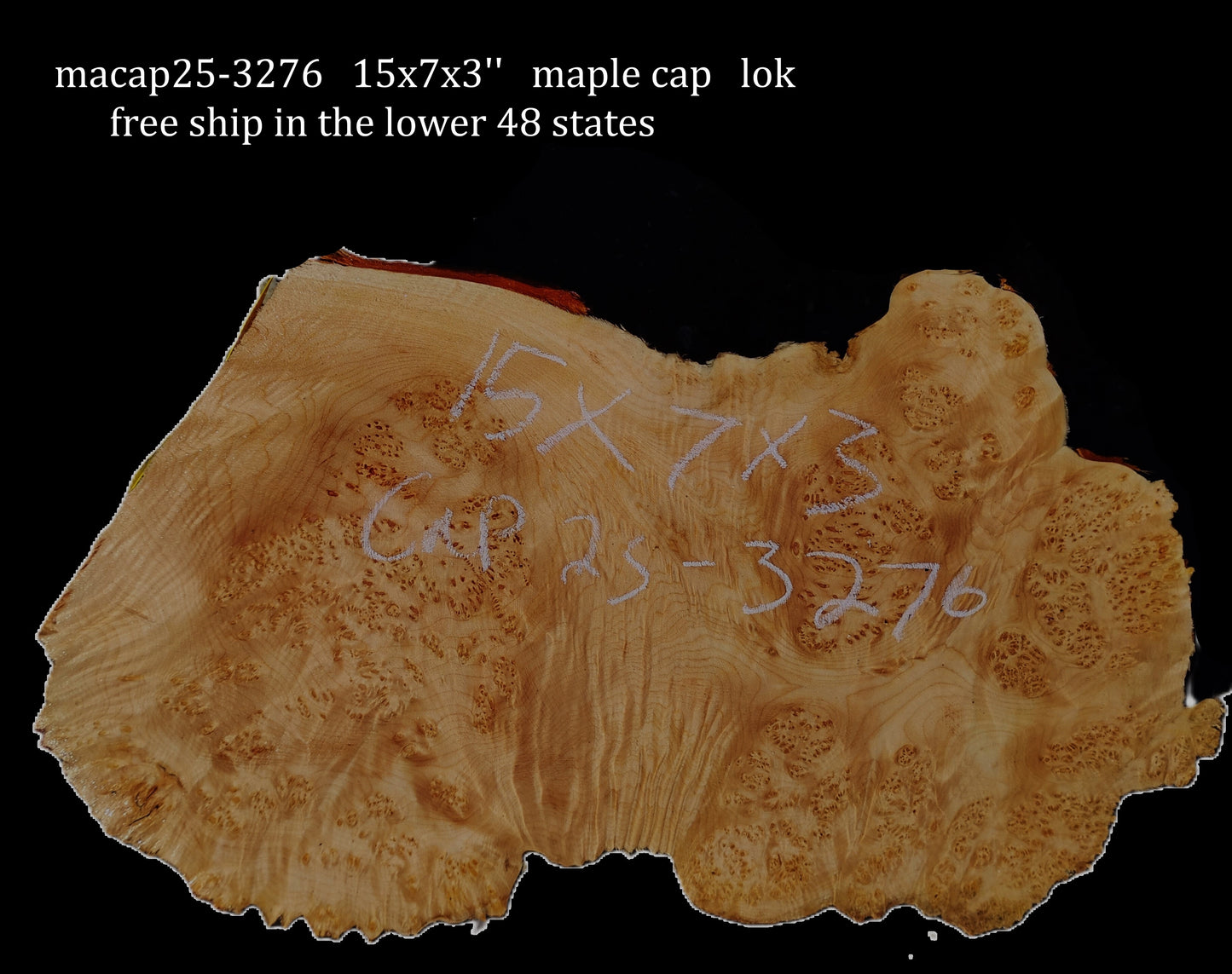 Maple Cap | Craft wood | Maple Burl | DIY Craft Wood | macap25-3276