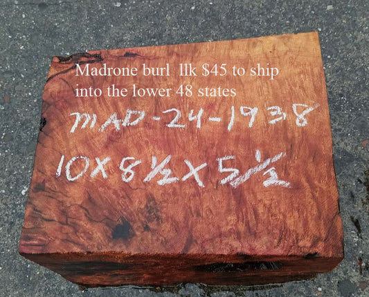 Madrone burl block | DIY Wood Crafts | Wood Turning | Mad24-1938