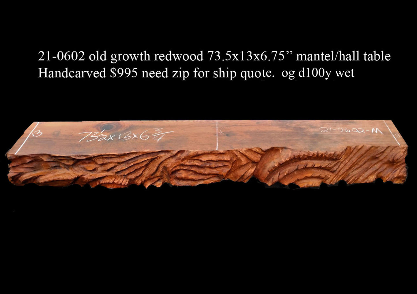 Redwood | hand carved mantel | DIY | live edge | carvedman26-0002 (Copy)
